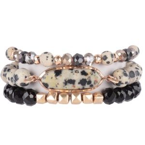 Pomina Dalmatian Natural Stone Bracelet Set